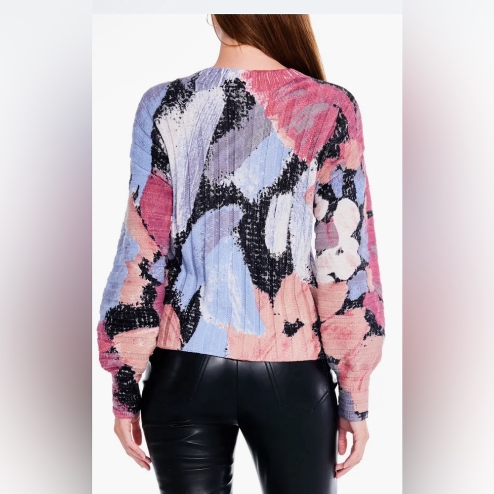 NWT NIC+ZOE Autumn Bloom Ribbed Sweater Size Medium - Picture 2 of 8